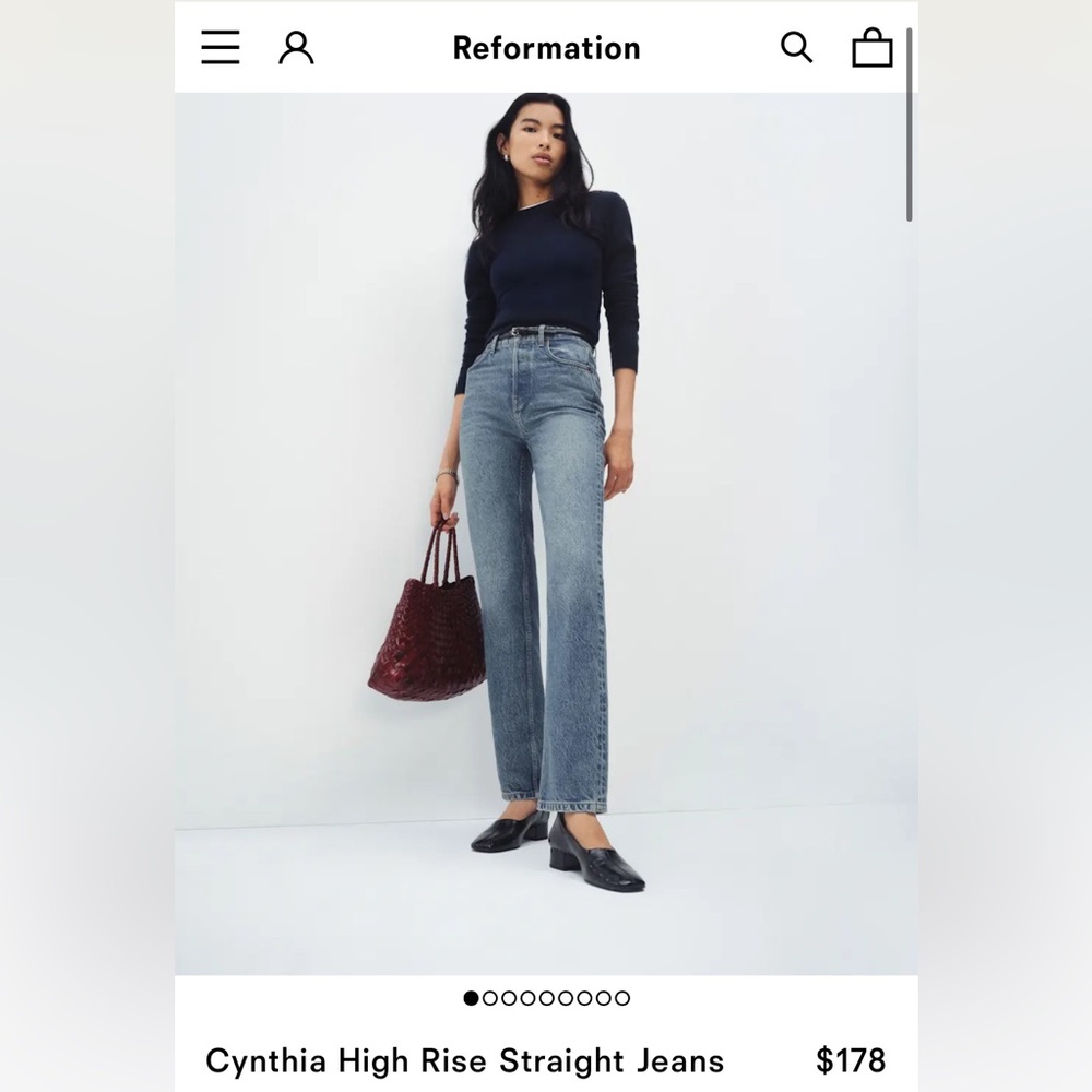 Reformation Cynthia High Rise Straight Jeans